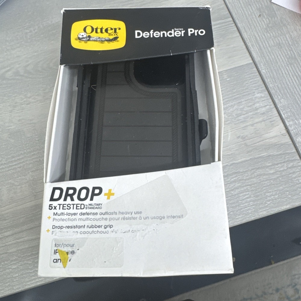 OtterBox Defender Pro Rugged Case Black for iPhone 15/14/13 Drop-Resistant